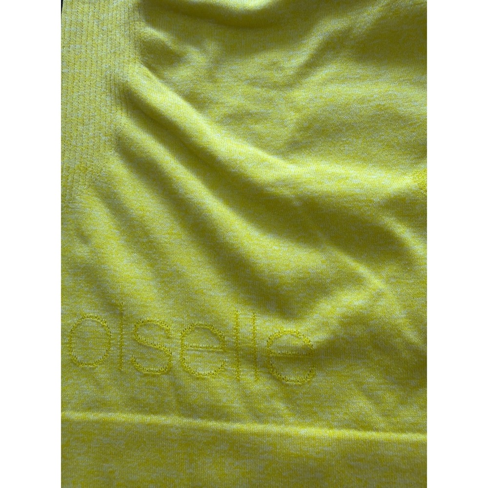 Oiselle Flyte Tank Top Women Large Yellow Bird Graphic Racerback Running Gym EUC - Picture 6 of 6